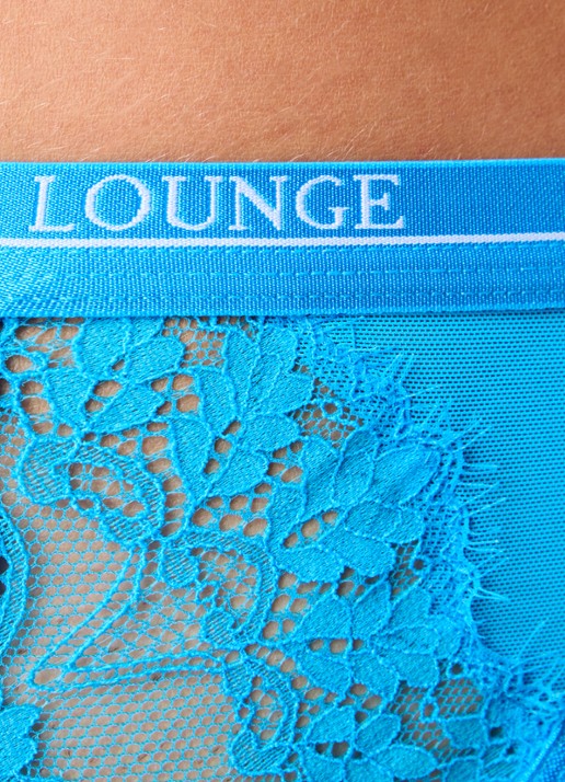 Lounge Entice tanga van kant met logoband - detail 4 blauw