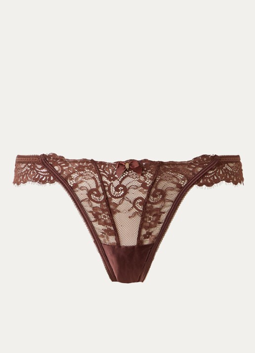 Lounge Flutter string van kant - voorkant 4 bruin
