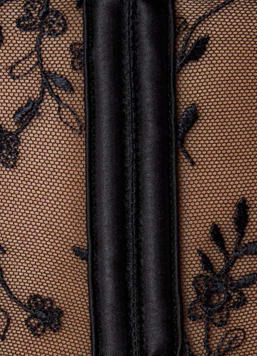 Lounge Gia bustier van mesh met borduring - detail 3 zwart
