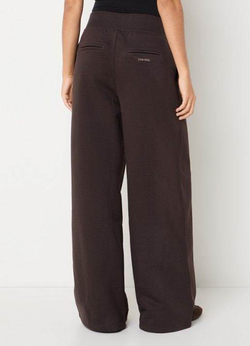 Lounge Mid waist wide fit joggingbroek met steekzakken - achterkant 2 chocoladebruin
