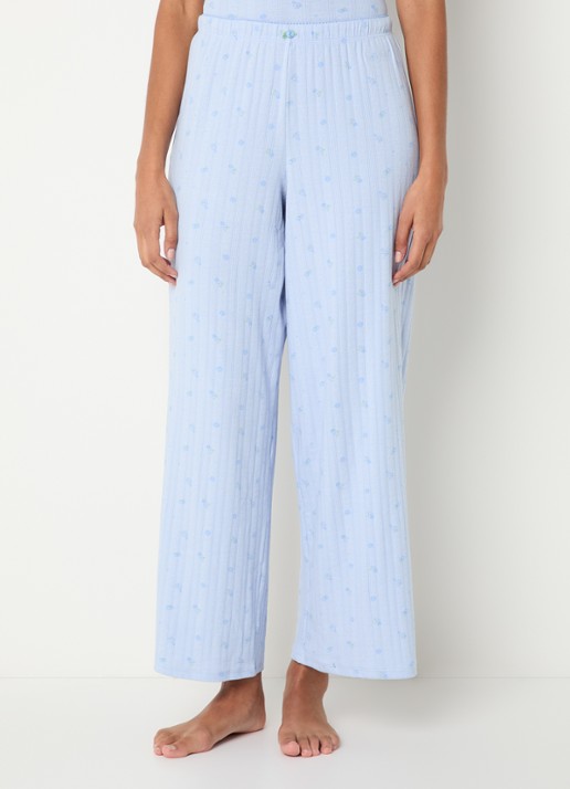 Lounge Pointelle pyjamabroek met bloemenprint