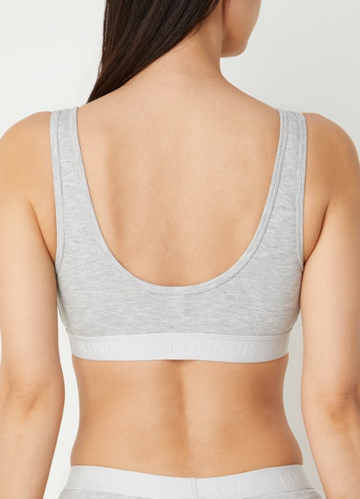 Lounge Push up up bralette met logoband - achterkant grijs