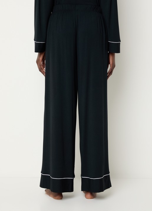 Lounge Pyjamabroek met logo - achterkant 4 zwart