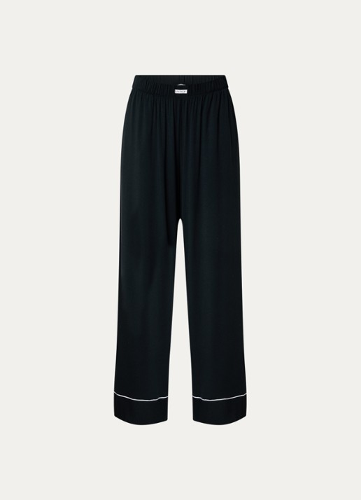 Lounge Pyjamabroek met logo - voorkant 2 zwart
