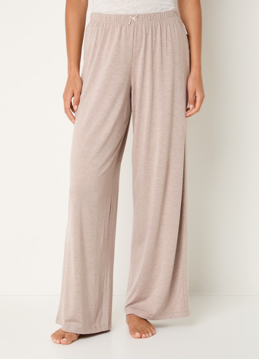 Lounge Pyjamabroek met strikdetail - detail bruin