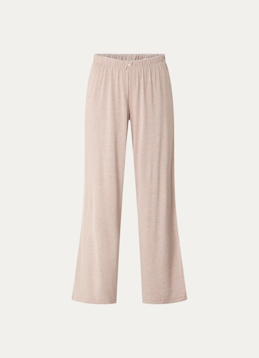 Lounge Pyjamabroek met strikdetail - voorkant 2 bruin