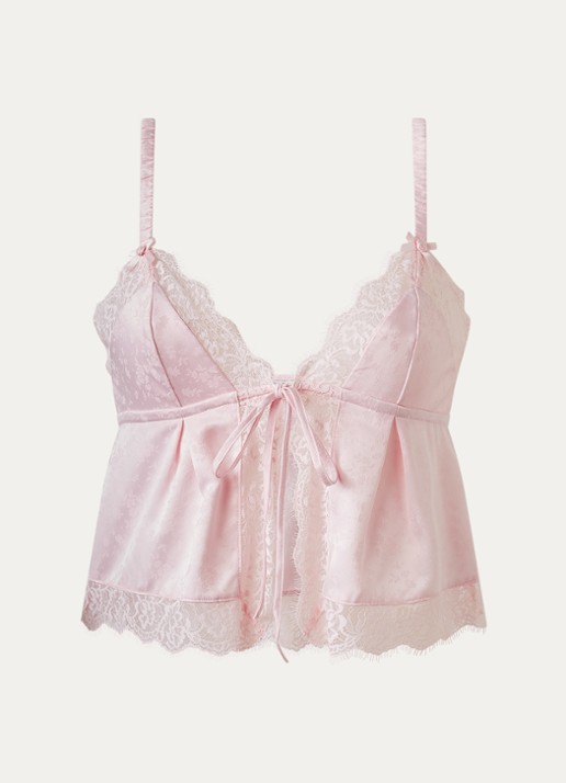 Lounge Pyjamatop met kant