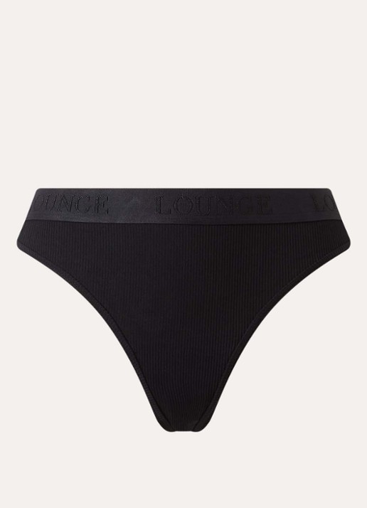 Lounge Tanga met logoband - voorkant 3 zwart