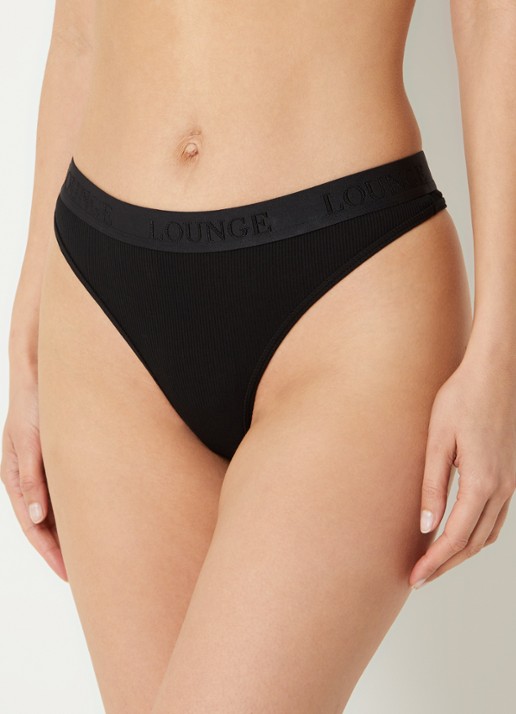 Lounge Tanga met logoband - voorkant 4 zwart