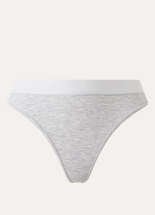 Lounge Tanga met logoband - voorkant 3 lichtgrijs