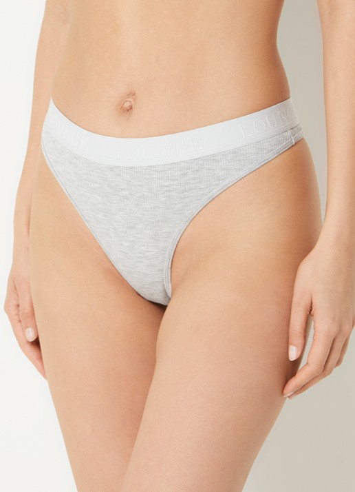 Lounge Tanga met logoband - voorkant 4 lichtgrijs