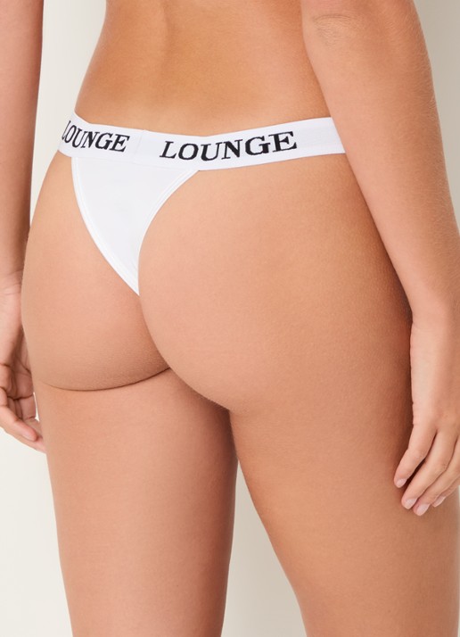 Lounge Tanga met logoband - achterkant 3 wit