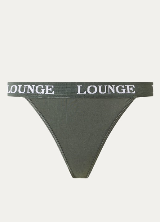 Lounge Tanga met logoband - voorkant 4 olijfgroen