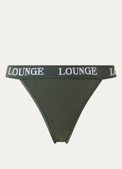 Lounge Tanga met logoband - voorkant 5 olijfgroen