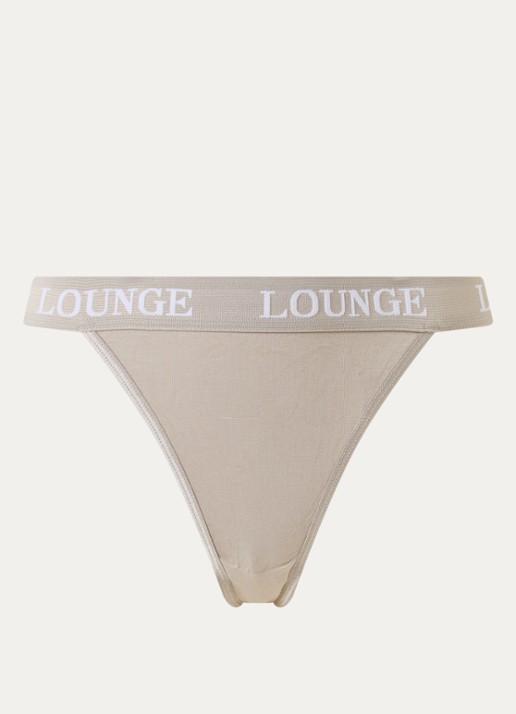 Lounge Tanga met logoband - voorkant 5 beige