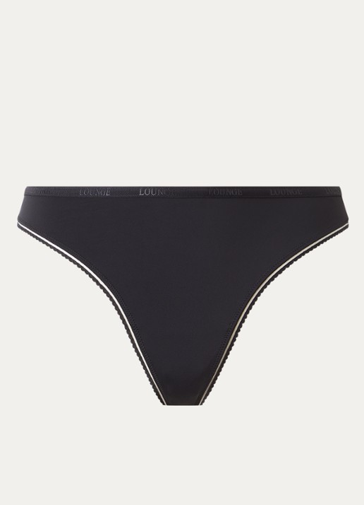 Lounge Tanga met logoband - voorkant 2 zwart