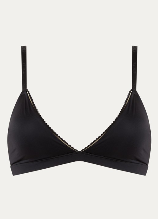 Lounge Triangle bralette met mesh - voorkant zwart