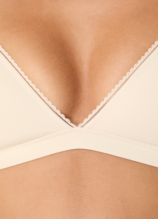 Lounge Triangle bralette met mesh - detail 3 creme