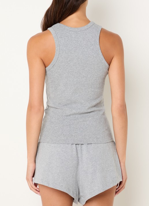 Love Stories Bella pyjama top met logo - achterkant grijsmele