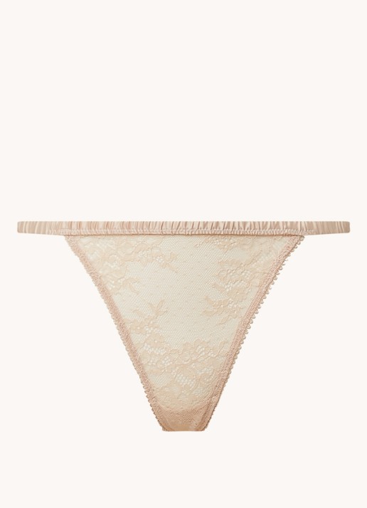Love Stories Charlotte tanga van kant - voorkant 4 donkerbeige