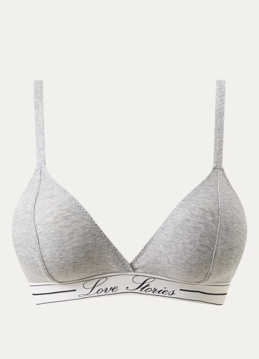 Love Stories Darling bralette met logoband - voorkant grijsmele