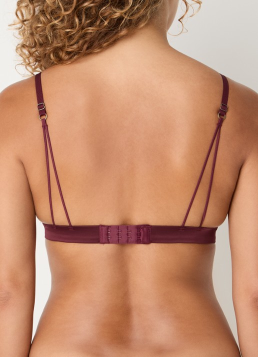 Love Stories Gwen bralette met kant en uitneembare vulling - achterkant bordeauxrood