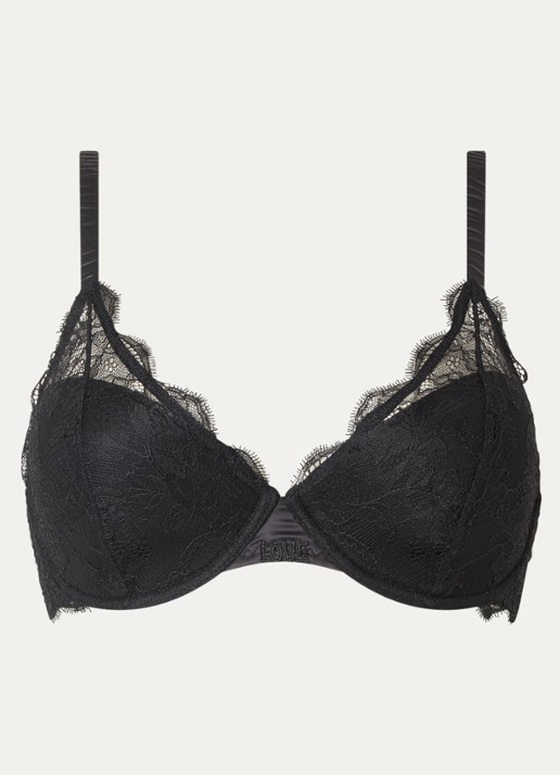 Love Stories Gwyneth beugel bh met overlay van kant - voorkant zwart