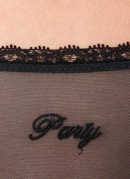 Love Stories Isabel slip van mesh  - detail 5 zwart