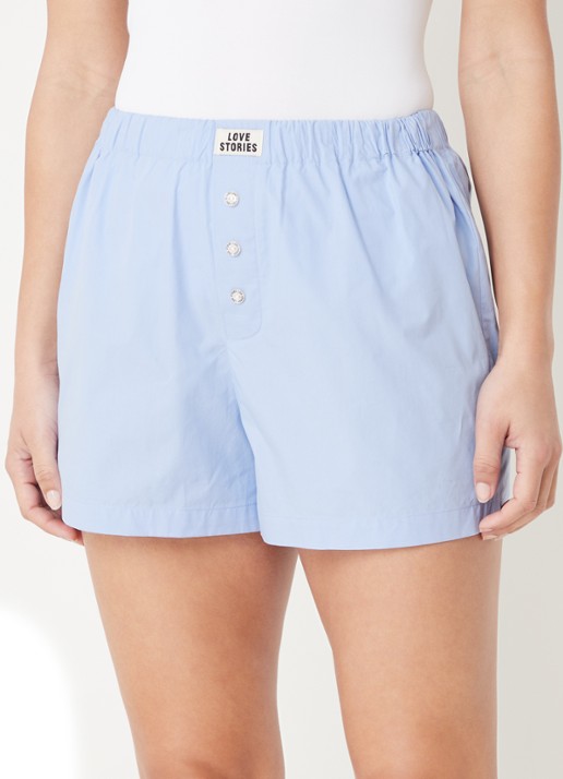 Love Stories James pyjamashorts van  katoen - detail 4 blauw