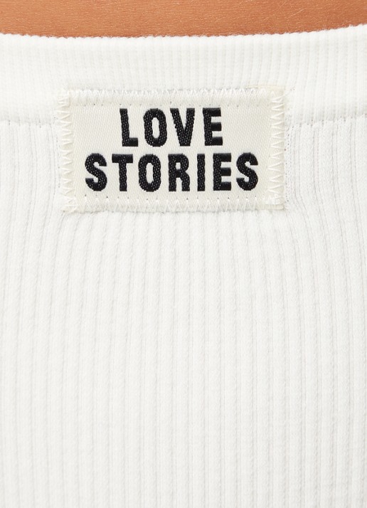 Love Stories Lima string met logo en ribstructuur - detail 5 gebroken wit