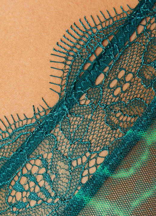 Love Stories Love Lace  bralette met print en kant - detail 2 groen