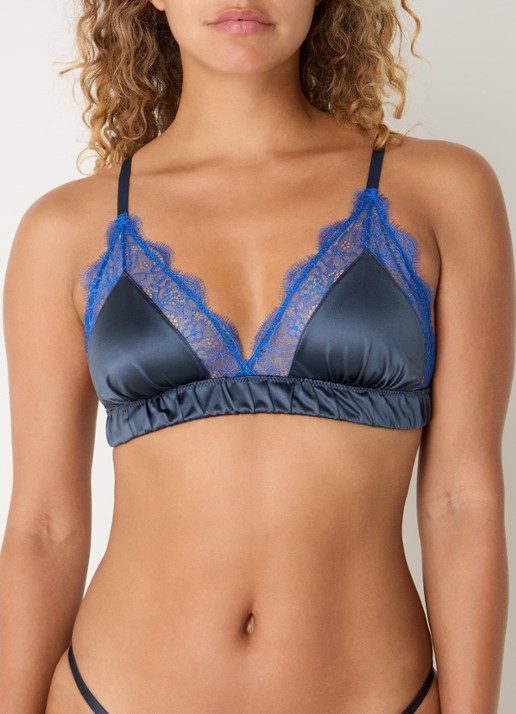 Love Stories Love Lace bralette van kant - voorkant 3 indigo