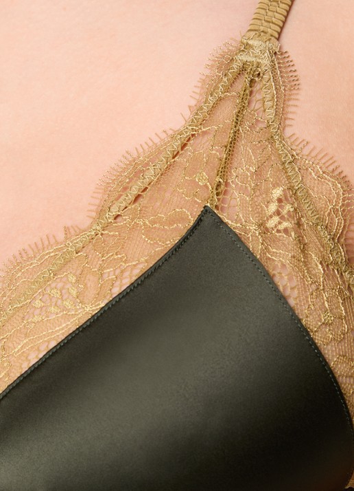 Love Stories Love Lace bralette van satijn met kant - detail 3 groen
