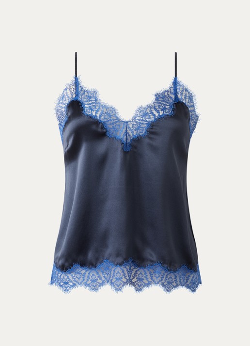 Love Stories Pip spaghetti top van zijde met kant details