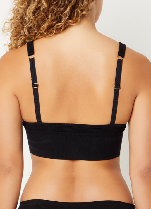 Love Stories Posey ribgebreide bralette met logo - achterkant 5 zwart