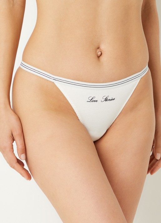 Love Stories Roomservice string met logo - voorkant 2 gebroken wit