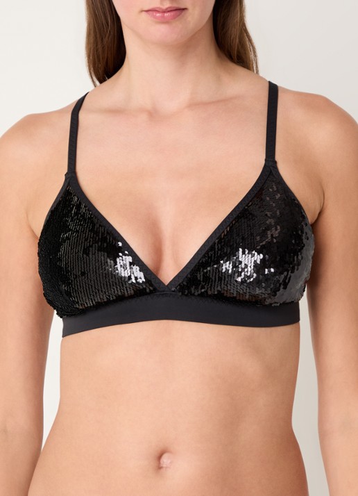 Love Stories Uma bralette met pailletten - detail zwart