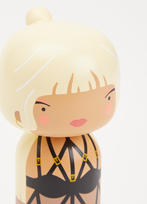 Lucie Kaas Donatella Kokeshi Doll 14,5 cm - voorkant 2 zwart