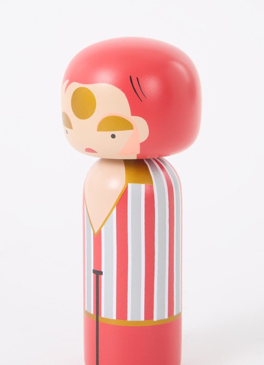 Lucie Kaas Ziggy Stardust Kokeshi Doll 14,5 cm - voorkant 2 rood