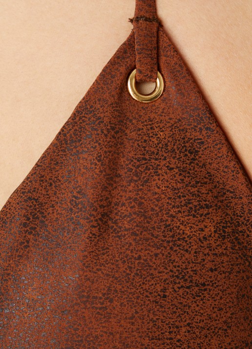 Luli Fama Triangel bikinitop met print  - detail 5 bruin