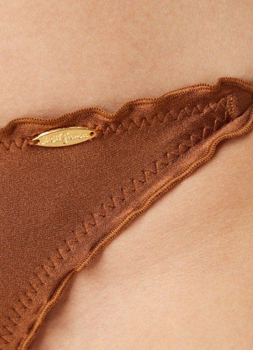Luli Fama Wavey bikinislip met geknoopt detail - detail 5 bruin