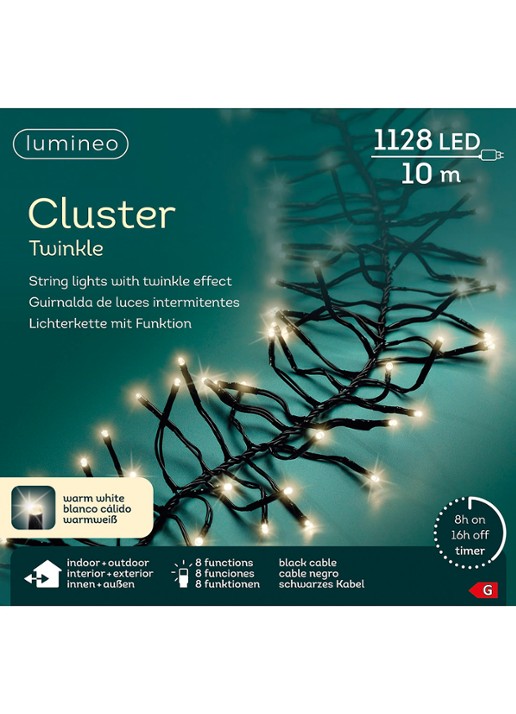 Lumineo Cluster lichtslinger 10 meter - detail 3 zwart