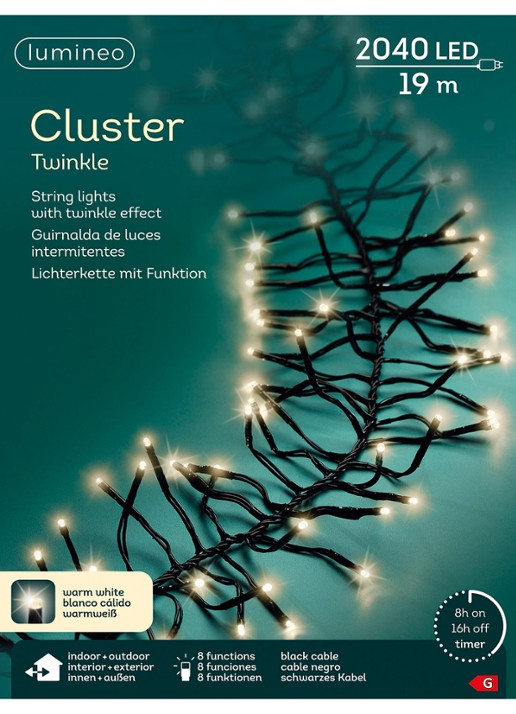 Lumineo Cluster lichtslinger 19 meter - detail 7 zwart