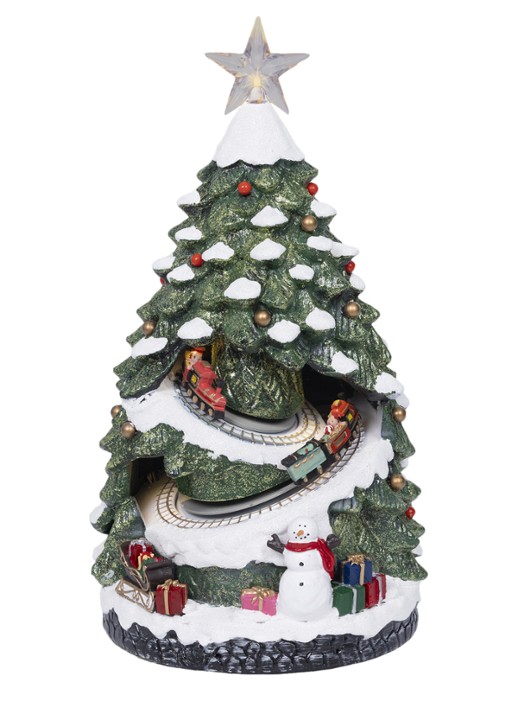 Lumineo Kerstboom ornament met LED verlichting 38 cm
