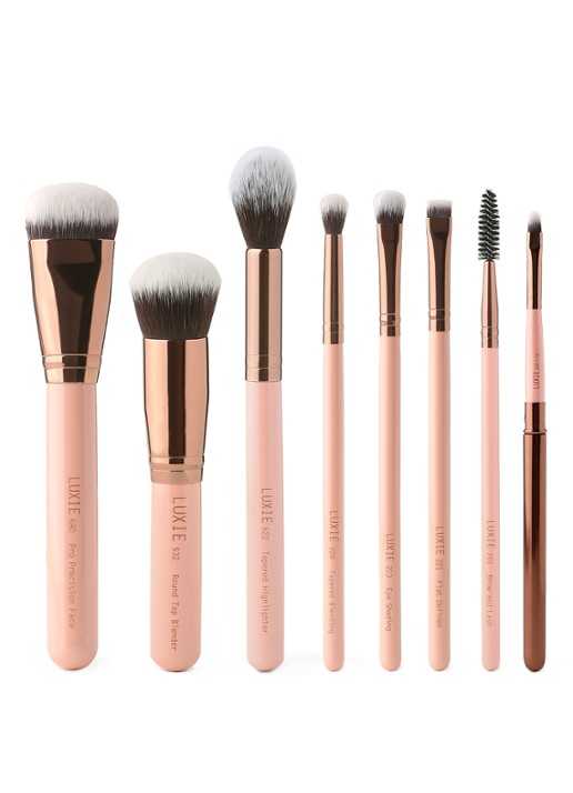 Luxie Beauty Complete Face Brush - make-up kwastenset - voorkant pink