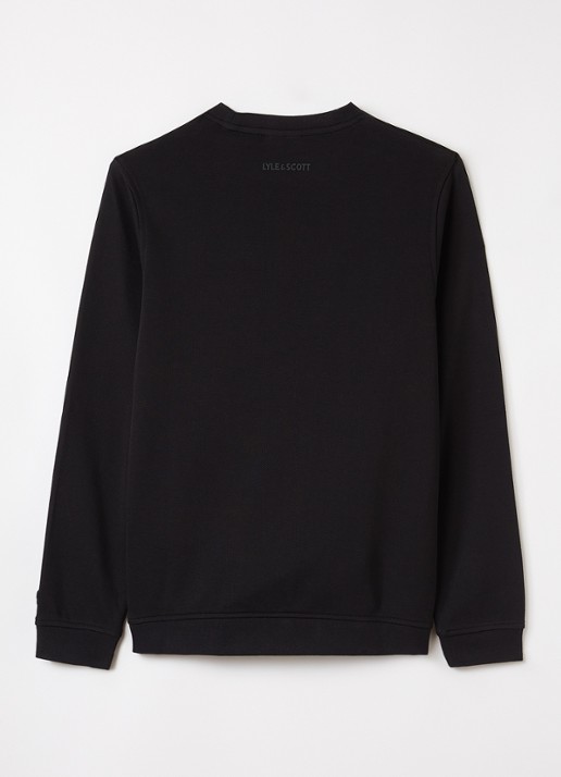 Lyle & Scott Bonded sweater met borstzak - voorkant 3 zwart