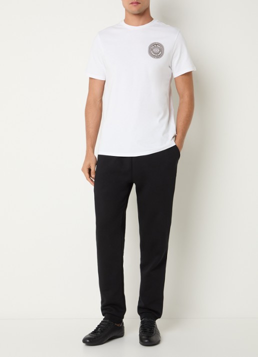 Lyle & Scott Borders T-shirt met logo- en backprint - voorkant 2 wit