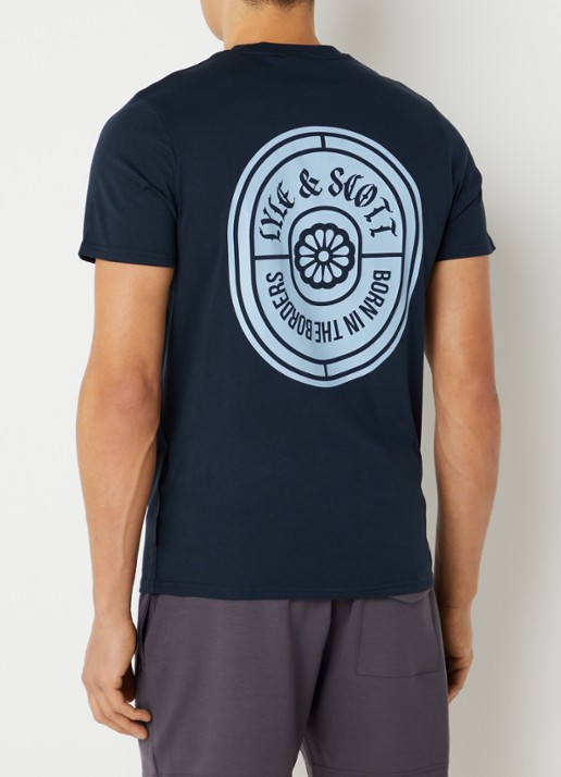 Lyle & Scott Borders T-shirt met logo- en backprint