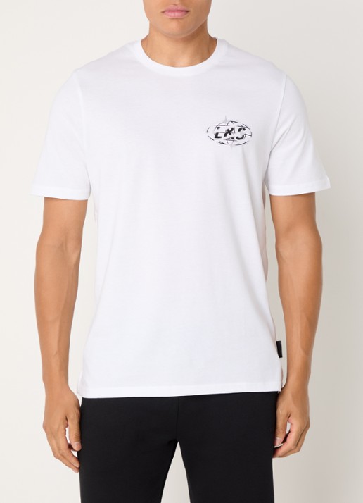 Lyle & Scott Chrome T-shirt met logo- en backprint - achterkant 2 wit
