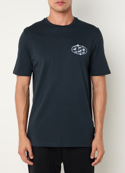Lyle & Scott Chrome T-shirt met logo- en backprint - achterkant 3 zwart